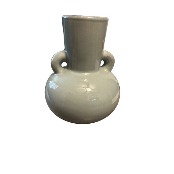Vintage Japan light Gray aqua vase with two handles - Picture 1 of 2